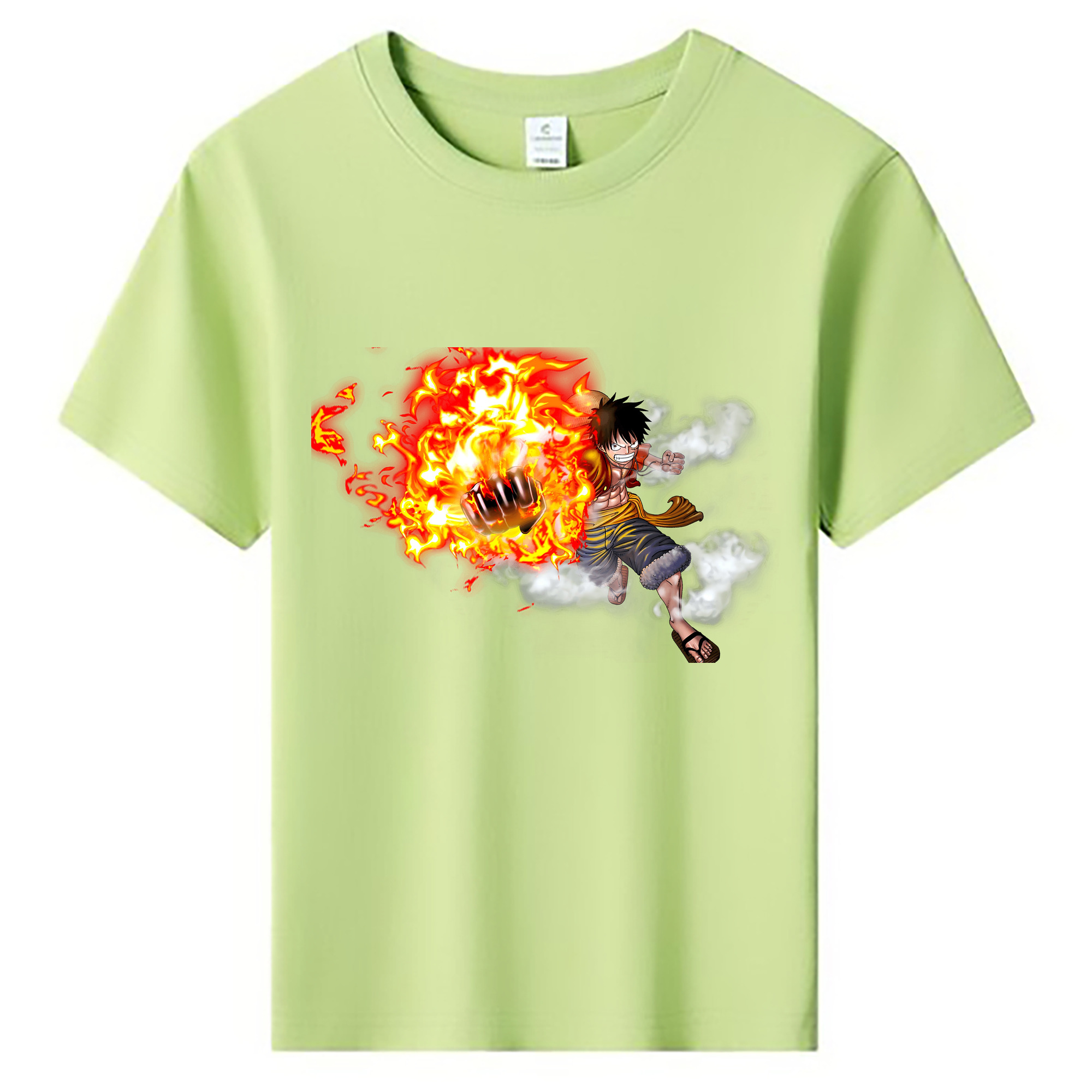 ワンピース モンキー・D・ルフィ ONE PIECE Monkey D. Luffy 綿100％キッズTシャツ（フロントプリント）